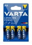 Varta Longlife Power Pilas Alcalinas AA LR06, 4 unidades