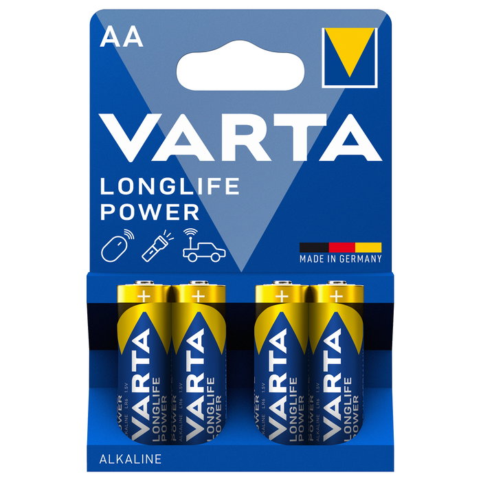 Varta Longlife Power Pilas Alcalinas AA LR06, 4 unidades