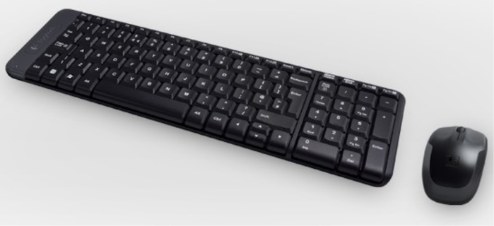 Logitech MK220 Combo de Teclado y Ratón Inalámbrico, Español, Negro