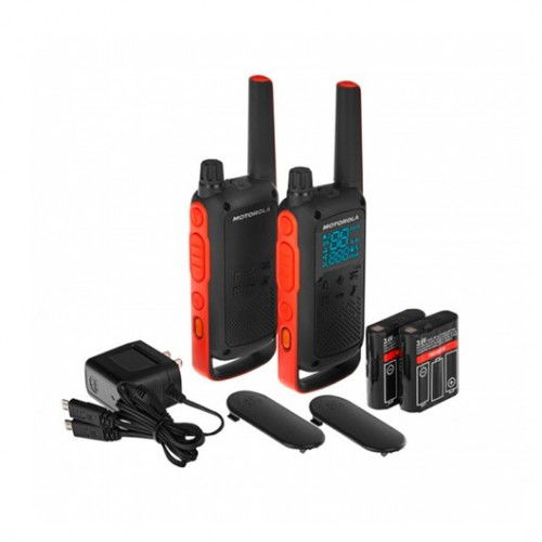 Motorola TALKABOUT T82 Walkie Talkie, Pack, Alcance 10 km, Resistente IPx2, Linterna LED, Batería Recargable NiMH, Part No. B8P00811EDRMAW