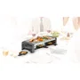 Princess 162830 Parrilla de Piedra y Raclette Party Interior, Negro, 1300W, para 8 Personas, con 8 Sartenes y Espátulas