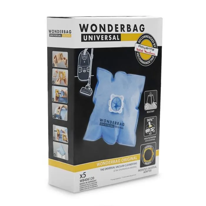 Bolsa de Recambio Universal para Aspiradora Rowenta WB406120 6 L (5 uds)