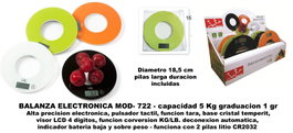 Jata Hogar Báscula redonda 5 kg colores surtidos