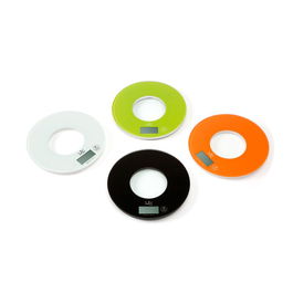 Jata Hogar Báscula Electrónica Redonda 5 kg Graduación 1g Tara Base Cristal Seguridad