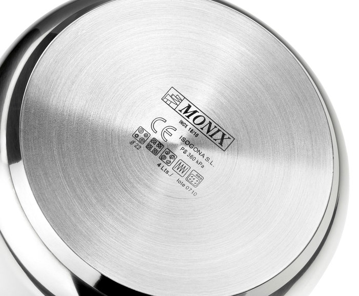 Monix M530005 Olla a Presión Clásica, 12 Litros, Acero Inoxidable, Apta para Inducción