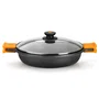 BRA Efficient A270536 Cacerola para Horno 7.1L Ø36cm, Aluminio Fundido Apta para Inducción, Teflon Platinum Plus, Incluye Tapa, Apta Lavavajillas, Negro