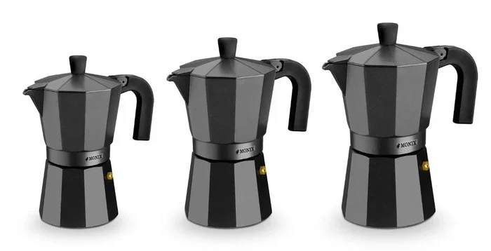 Monix Vitro-Noir M640006 Cafetera Italiana de 6 Tazas Negra
