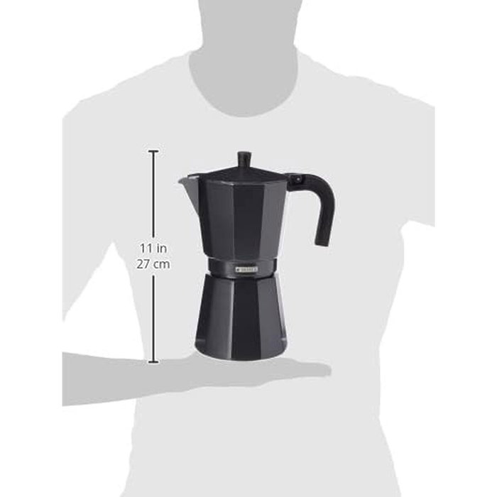 Monix Noir M640012 Cafetera Italiana 12 Tazas Negra