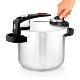 Tekna A185602 Olla a Presión, 6 Litros, Acero Inoxidable 18/10, 22 cm, Apt para Inducción y Todo Tipo de Cocinas, 2 Programas, 4 Sistemas de Seguridad