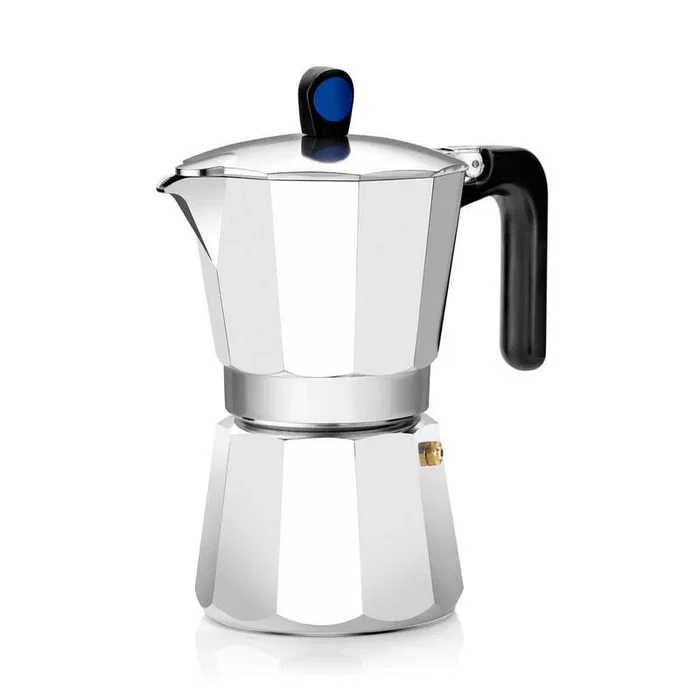 MONIX Induction Express Cafetera Italiana de Aluminio para Inducción y Todo Tipo de Fuegos, 9 Tazas, Recubrimiento Antiadherente y Mango Ergonómico