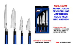 Monix Juego de Cuchillos Japoneses Solid Plus M355004