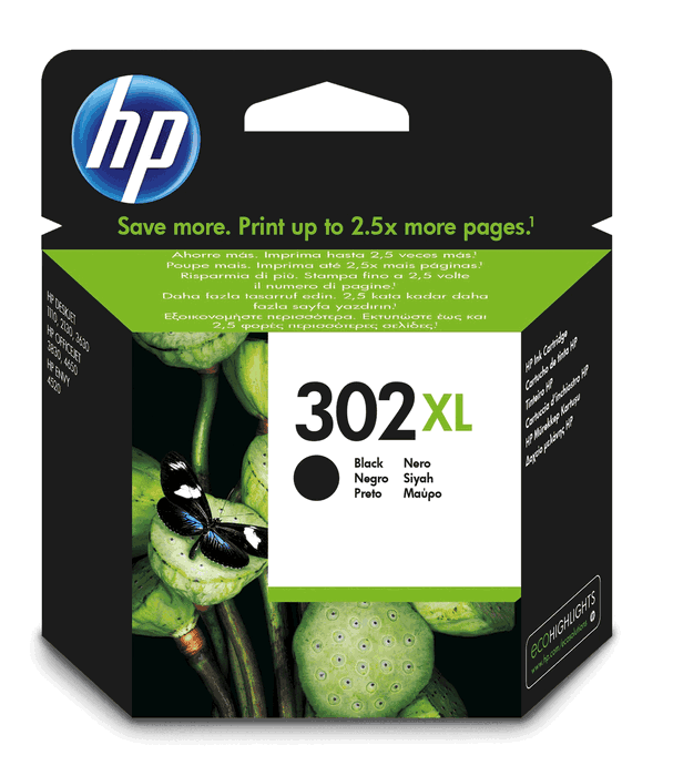 HP Cartucho de tinta 302 XL Negro de alto rendimiento (F6U68AE) inevitable