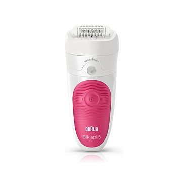 Braun Silk-épil 5 5/500 SensoSmart Depiladora Eléctrica, 28 Pinzas, 2 Velocidades, Mojado y Seco, Rosa y Blanco