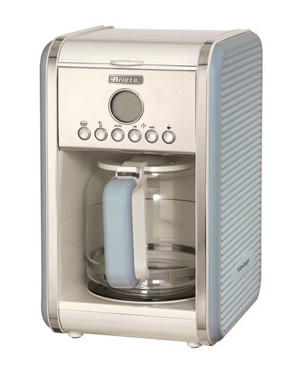 Ariete 1342/05 Cafetera de Goteo Vintage Azul para 4 a 12 Tazas con Temporizador y Pantalla LCD Ariete 1342/05 Cafetera de Goteo Vintage Azul para 4 a 12 Tazas con Temporizador y Pantalla LCD