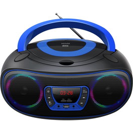 Denver TCL-212BTBLUE Reproductor de CD portátil Azul y Negro