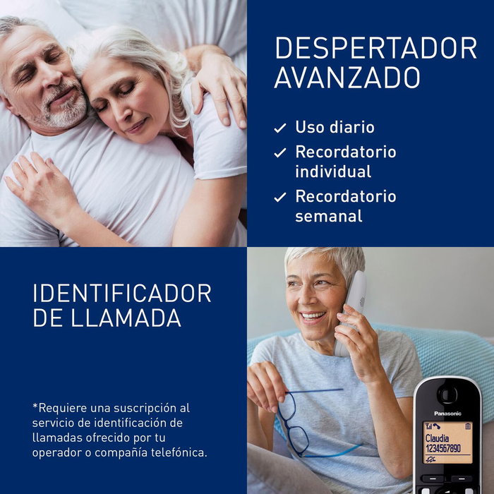 Teléfono Inalámbrico Panasonic KX-TGC212 Ambar Plateado Metalizado
