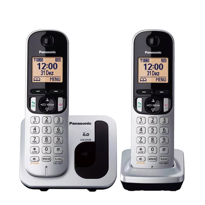 Teléfono Inalámbrico Panasonic KX-TGC212 Ambar Plateado Metalizado