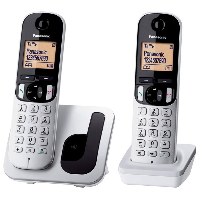 Teléfono Inalámbrico Panasonic KX-TGC212 Ambar Plateado Metalizado