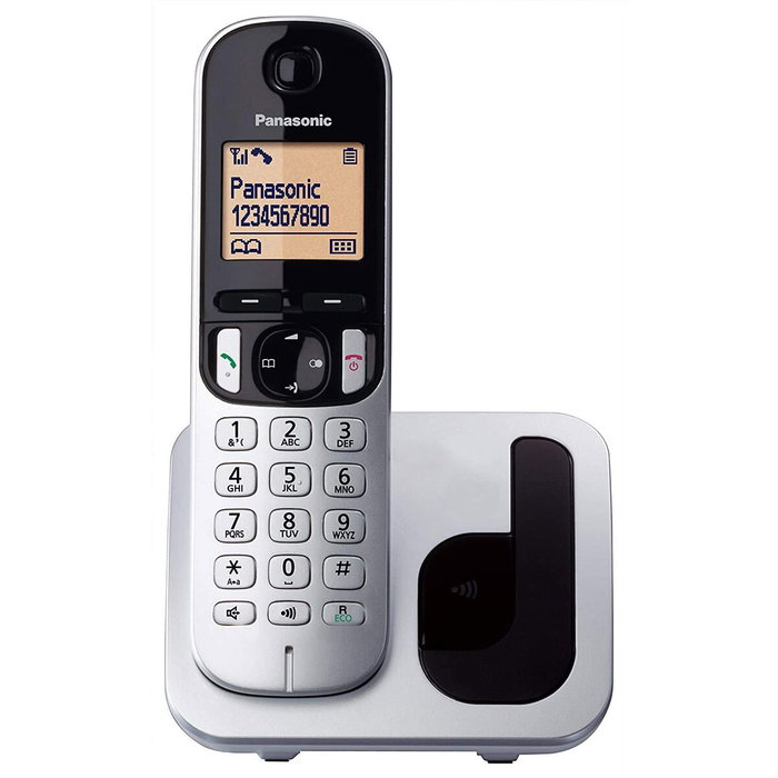 Teléfono Inalámbrico Panasonic KX-TGC212 Ambar Plateado Metalizado