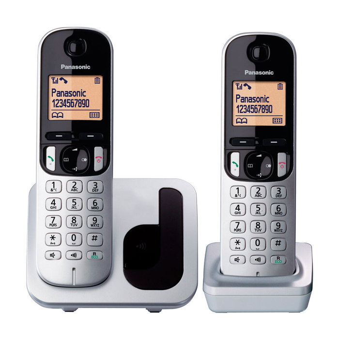 Teléfono Inalámbrico Panasonic KX-TGC212 Ambar Plateado Metalizado