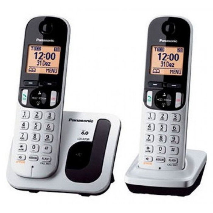 Teléfono Inalámbrico Panasonic KX-TGC212 Ambar Plateado Metalizado