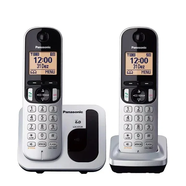 Panasonic KX-TGC212PL - Teléfono Inalámbrico DECT Pack Duo 2 Bases, Identificador de Llamadas, Agenda 50 Contactos, Pantalla Color, Color Plata Metálico