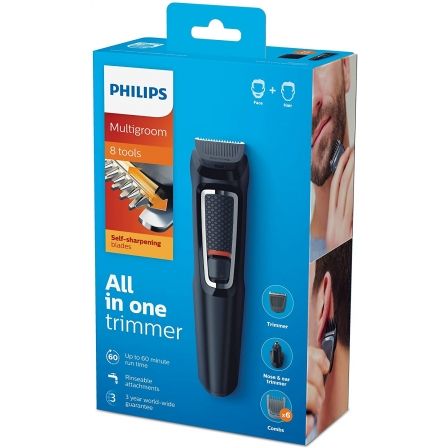 Philips Cortapelos Multigroom Series 3000 MG-3730/15 8 en 1 con 11 Accesorios