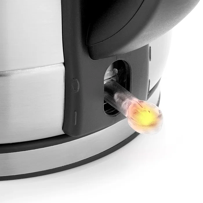 Princess 236023 Hervidor Eléctrico Tetera de Acero Inoxidable 1 Litro 2200W - Negro, Base 360°, Apagado Automático y Protección Contra Ebullición en Seco