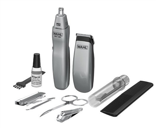 Wahl 9962-1816 Cortabarbas + Recortadora de Nariz, Orejas y Cejas Travel Kit