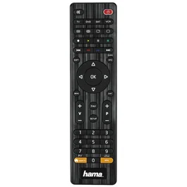 Hama 00012306 Mando a Distancia Universal 4 en 1 Preprogramado para 1000+ Dispositivos (TV, DVD, Blu-ray, STB) con Teclas a Color y Botones Smart TV, Alcance 10m