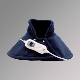 FM Calefacción Almohadilla Eléctrica para Cuello y Hombros 100W 60x62 cm - 3 Niveles de Calor, Display, Autoapagado, Funda Lavable