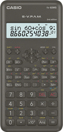 Casio FX-82MS-2-W-ET-B Calculadora Científica de 12 Dígitos Pantalla LCD 2 Líneas 240 Funciones Batería AA Negro