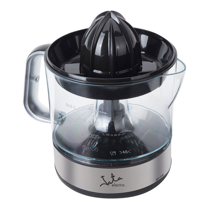 Jata Hogar Exprimidor Eléctrico EX421 40W 700ml Acero Inoxidable Negro con Dos Conos