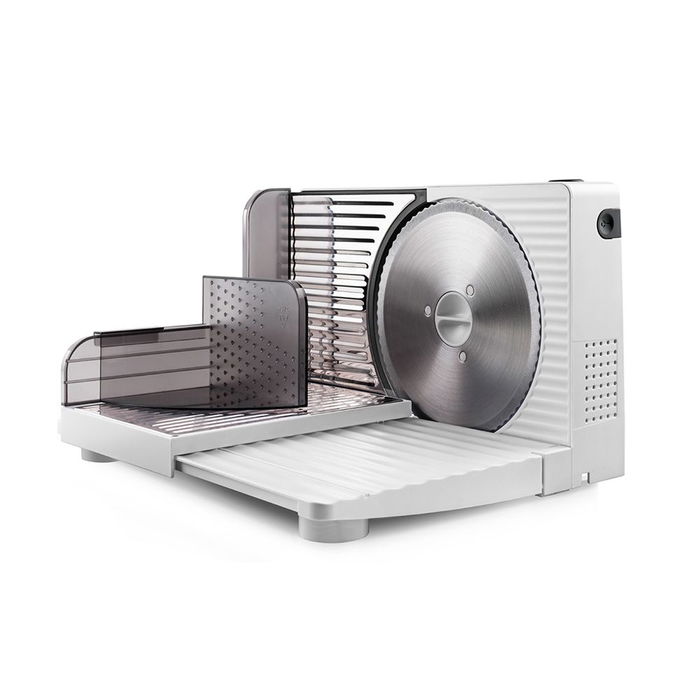 Taurus Cortafiambres compact 100 W - Cuchilla de acero inoxidable 17 mm, grosor de corte 1-15 mm, diseño plegable, fácil limpieza con empujador de seguridad Taurus Cortafiambres compact 100 W - Cuchilla de acero inoxidable 17 mm, grosor de corte 1-15 mm, diseño plegable, fácil limpieza con empujador de seguridad