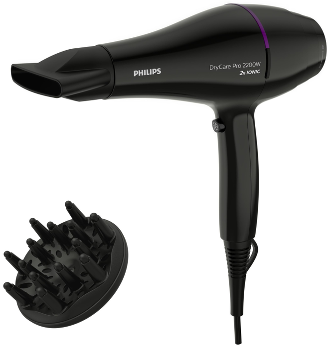 Philips DryCare Pro BHD274 Secador Negro y Violeta Philips DryCare Pro BHD274 Secador Negro y Violeta