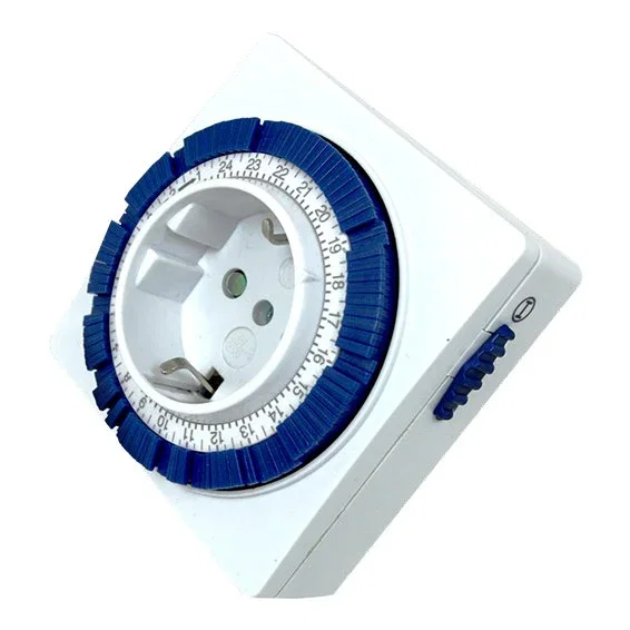 Silver Electronics 49402 Programador Analógico Eléctrico - Temporizador Diario de 24 Horas - 3600W - 250V - 16A - 50Hz - Compacto - Azul y Blanco