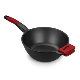 Sartén Wok BRA A412028 Rojo/Negro Ø 28 cm Acero Inoxidable (1 unidad) (Ø 28 cm)