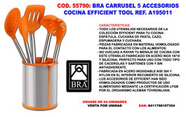 Bra Set de 5 Utensilios Efficient A195011 con Bote Porta Utensilios