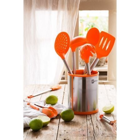 SET 5 UTENSILIOS EFFICIENT BRA A195011 - BOTE PORTA UTENSILIOS - ESPÁTULA - CUCHARA PASTA - CAZO - ESPUMADERA - CUCHARÓN SET 5 UTENSILIOS EFFICIENT BRA A195011 - BOTE PORTA UTENSILIOS - ESPÁTULA - CUCHARA PASTA - CAZO - ESPUMADERA - CUCHARÓN