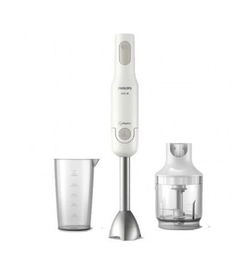 PHILIPS Batidora de mano 650W inoxidable con picadora y vaso extraíble, Avance Collection