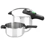 Monix Olla a Presión Rápida Quick M560005 10 L (4 L + 6 L) Acero Inoxidable 18/10, Triple Fondo, Triple Seguridad, Apta para Inducción