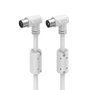 Hama Cable de Antena de 1,5m con Conector en Ángulo y Blindaje de 90 dB Blanco