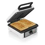 Gofrera eléctrica Princess 132397 para 2 waffles belgas, 1200 W, antiadherente, termostato ajustable, negro/acero/blanco