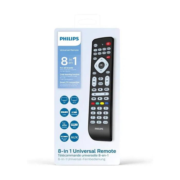PHILIPS MANDO A DISTANCIA UNIVERSAL - 8 DISPOSITIVOS - Compatible con TV, DVD y otros