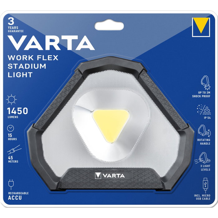 Varta Work Flex Stadium Light con batería, 1450 lm
