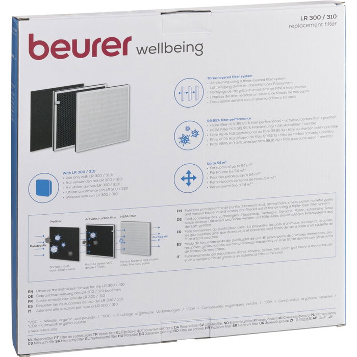 Beurer Set de Filtro HEPA 693.02 para LR-300/319 Beurer Set de Filtro HEPA 693.02 para LR-300/319
