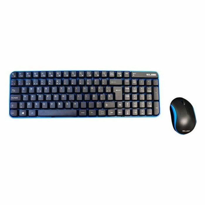 Elbe PTR-101 Pack de Teclado y Ratón Inalámbricos Azul-Negro Elbe PTR-101 Pack de Teclado y Ratón Inalámbricos Azul-Negro