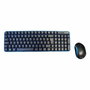 Elbe PTR-101 Pack de Teclado y Ratón Inalámbricos Azul-Negro