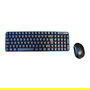 Elbe PTR-101 Pack Teclado y Ratón Inalámbricos Azul-Negro con Receptor Nano USB