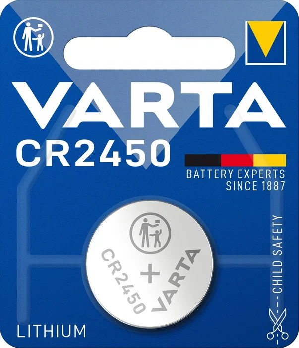 Varta CR2450 Pila de Botón de Litio 3V, 570 mAh Varta CR2450 Pila de Botón de Litio 3V, 570 mAh